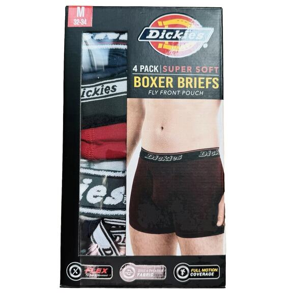 Dickies Men’s 4 Pack Supersoft Stretch Boxer Briefs NWT Size M (32/34) - Picture 1 of 5